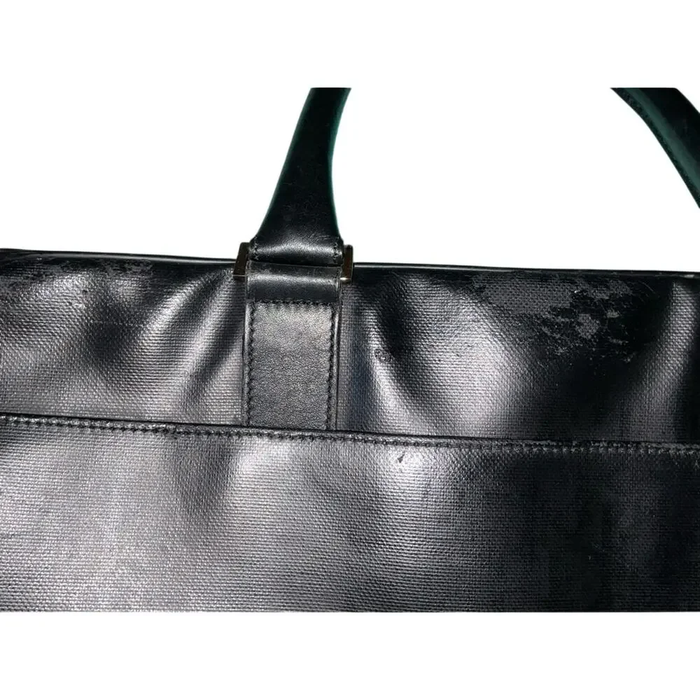 Dior Homme Oblique Coated Canvas Briefcase Black Authentic Italy AS-IS Project